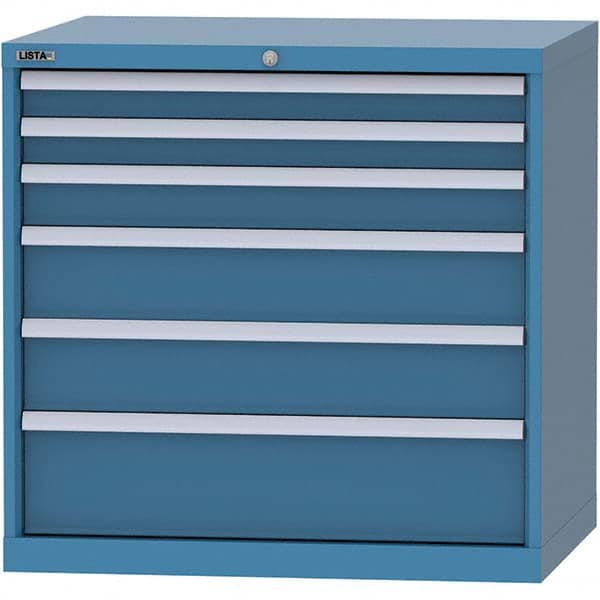 LISTA - 6 Drawer, 84 Compartment Bright Blue Steel Modular Storage Cabinet - Americas Industrial Supply