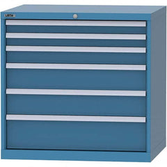 LISTA - 6 Drawer, 84 Compartment Bright Blue Steel Modular Storage Cabinet - Americas Industrial Supply