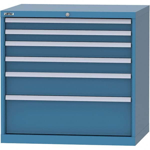 LISTA - 6 Drawer, 84 Compartment Bright Blue Steel Modular Storage Cabinet - Americas Industrial Supply