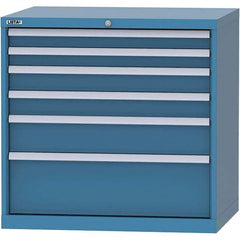LISTA - 6 Drawer, 84 Compartment Bright Blue Steel Modular Storage Cabinet - Americas Industrial Supply