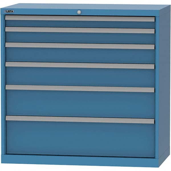 LISTA - 6 Drawer, 84 Compartment Bright Blue Steel Modular Storage Cabinet - Americas Industrial Supply