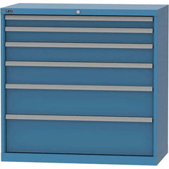 LISTA - 6 Drawer, 84 Compartment Bright Blue Steel Modular Storage Cabinet - Americas Industrial Supply