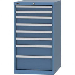 LISTA - 8 Drawer, 99 Compartment Bright Blue Steel Modular Storage Cabinet - Americas Industrial Supply