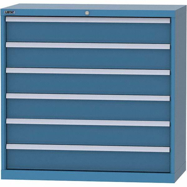 LISTA - 6 Drawer, 84 Compartment Bright Blue Steel Modular Storage Cabinet - Americas Industrial Supply