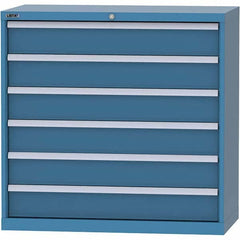 LISTA - 6 Drawer, 84 Compartment Bright Blue Steel Modular Storage Cabinet - Americas Industrial Supply