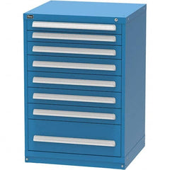 Vidmar - 8 Drawer, 124 Compartment Bright Blue Steel Modular Storage Cabinet - Americas Industrial Supply