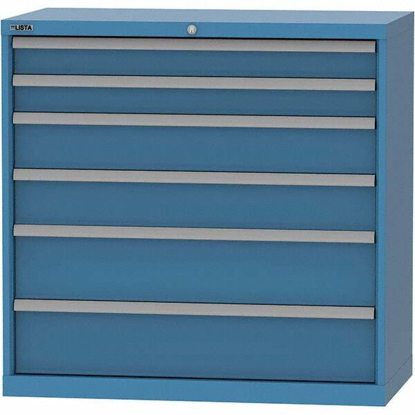 LISTA - 6 Drawer, 84 Compartment Bright Blue Steel Modular Storage Cabinet - Americas Industrial Supply