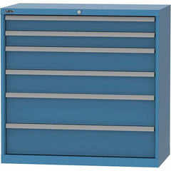 LISTA - 6 Drawer, 84 Compartment Bright Blue Steel Modular Storage Cabinet - Americas Industrial Supply