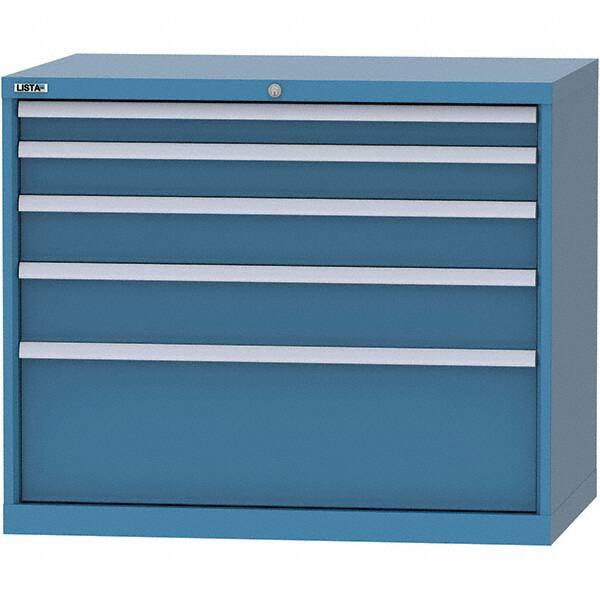 LISTA - 5 Drawer, 99 Compartment Bright Blue Steel Modular Storage Cabinet - Americas Industrial Supply