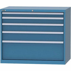 LISTA - 5 Drawer, 99 Compartment Bright Blue Steel Modular Storage Cabinet - Americas Industrial Supply