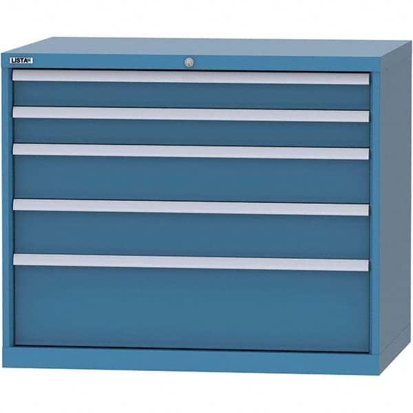 LISTA - 5 Drawer, 99 Compartment Bright Blue Steel Modular Storage Cabinet - Americas Industrial Supply