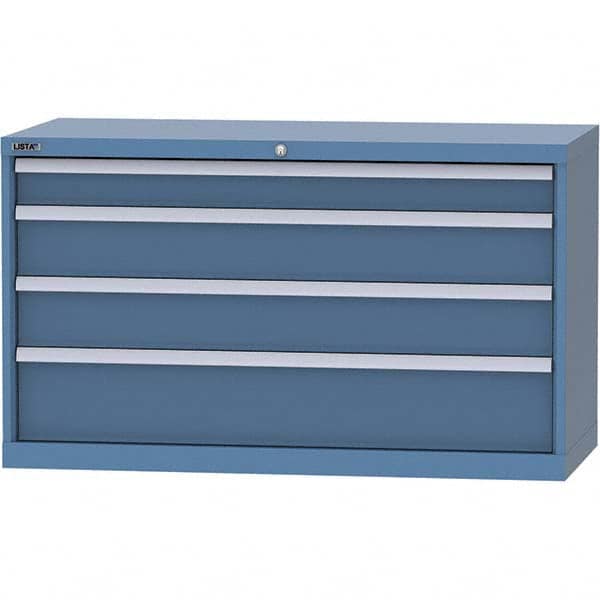 LISTA - 4 Drawer, 99 Compartment Bright Blue Steel Modular Storage Cabinet - Americas Industrial Supply
