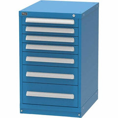 Vidmar - 7 Drawer, 45 Compartment Bright Blue Steel Modular Storage Cabinet - Americas Industrial Supply