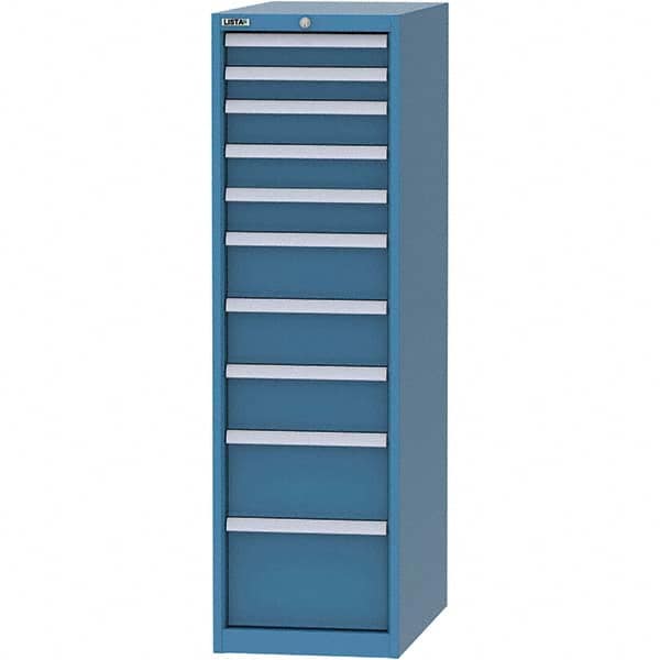 LISTA - 10 Drawer, 45 Compartment Bright Blue Steel Modular Storage Cabinet - Americas Industrial Supply