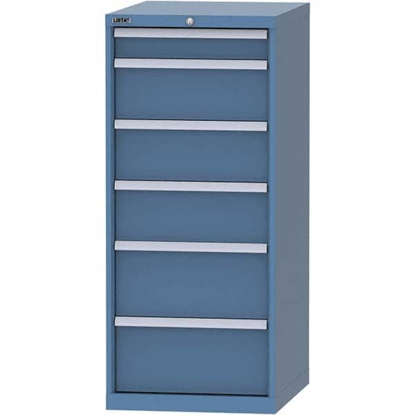 LISTA - 6 Drawer, 99 Compartment Bright Blue Steel Modular Storage Cabinet - Americas Industrial Supply
