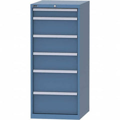 LISTA - 6 Drawer, 99 Compartment Bright Blue Steel Modular Storage Cabinet - Americas Industrial Supply