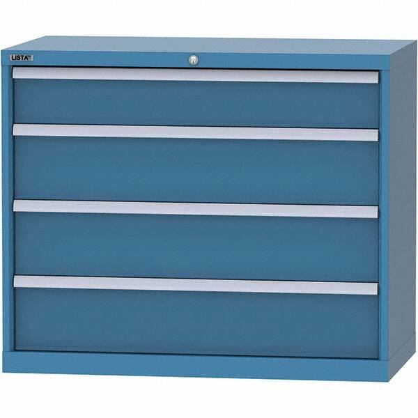 LISTA - 4 Drawer, 84 Compartment Bright Blue Steel Modular Storage Cabinet - Americas Industrial Supply
