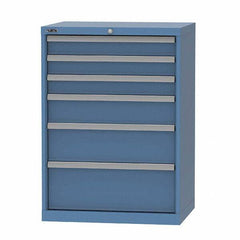 LISTA - 6 Drawer, 124 Compartment Bright Blue Steel Modular Storage Cabinet - Americas Industrial Supply