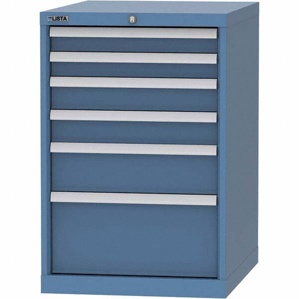 LISTA - 6 Drawer, 99 Compartment Bright Blue Steel Modular Storage Cabinet - Americas Industrial Supply
