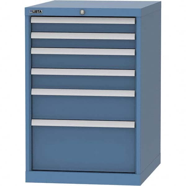 LISTA - 6 Drawer, 99 Compartment Bright Blue Steel Modular Storage Cabinet - Americas Industrial Supply