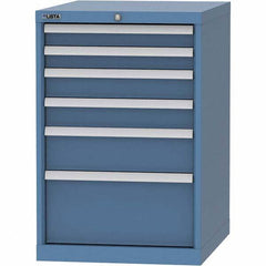 LISTA - 6 Drawer, 99 Compartment Bright Blue Steel Modular Storage Cabinet - Americas Industrial Supply