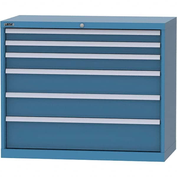 LISTA - 6 Drawer, 84 Compartment Bright Blue Steel Modular Storage Cabinet - Americas Industrial Supply
