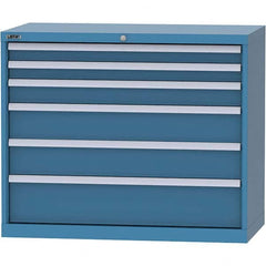 LISTA - 6 Drawer, 84 Compartment Bright Blue Steel Modular Storage Cabinet - Americas Industrial Supply