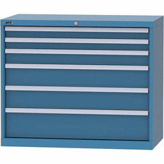LISTA - 6 Drawer, 84 Compartment Bright Blue Steel Modular Storage Cabinet - Americas Industrial Supply