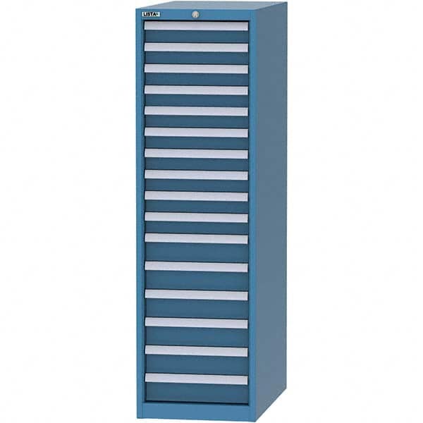 LISTA - 16 Drawer, 45 Compartment Bright Blue Steel Modular Storage Cabinet - Americas Industrial Supply