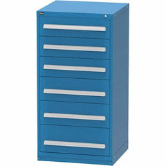 Vidmar - 6 Drawer Bright Blue Steel Modular Storage Cabinet - Americas Industrial Supply