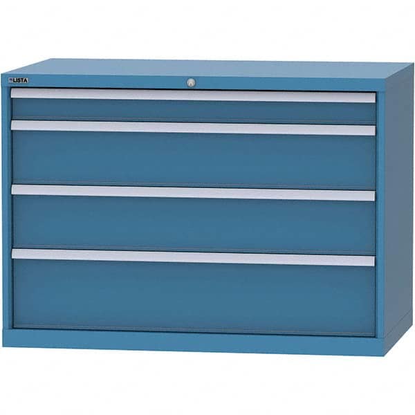 LISTA - 4 Drawer, 99 Compartment Bright Blue Steel Modular Storage Cabinet - Americas Industrial Supply