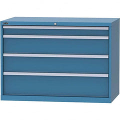 LISTA - 4 Drawer, 99 Compartment Bright Blue Steel Modular Storage Cabinet - Americas Industrial Supply