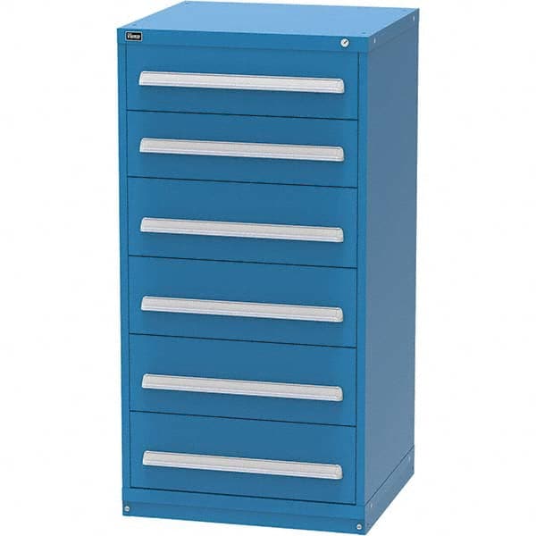 Vidmar - 6 Drawer Bright Blue Steel Modular Storage Cabinet - Americas Industrial Supply