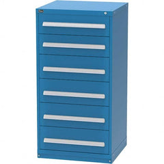 Vidmar - 6 Drawer Bright Blue Steel Modular Storage Cabinet - Americas Industrial Supply