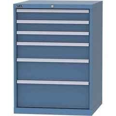 LISTA - 6 Drawer, 45 Compartment Bright Blue Steel Modular Storage Cabinet - Americas Industrial Supply