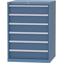 LISTA - 6 Drawer, 45 Compartment Bright Blue Steel Modular Storage Cabinet - Americas Industrial Supply