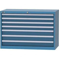 LISTA - 7 Drawer, 84 Compartment Bright Blue Steel Modular Storage Cabinet - Americas Industrial Supply