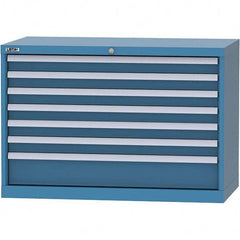 LISTA - 7 Drawer, 84 Compartment Bright Blue Steel Modular Storage Cabinet - Americas Industrial Supply