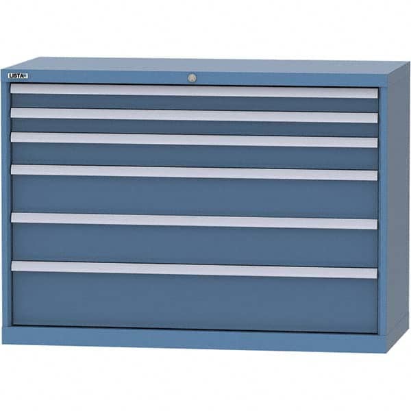 LISTA - 6 Drawer, 99 Compartment Bright Blue Steel Modular Storage Cabinet - Americas Industrial Supply