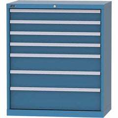 LISTA - 7 Drawer, 84 Compartment Bright Blue Steel Modular Storage Cabinet - Americas Industrial Supply