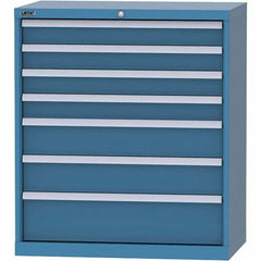 LISTA - 7 Drawer, 84 Compartment Bright Blue Steel Modular Storage Cabinet - Americas Industrial Supply