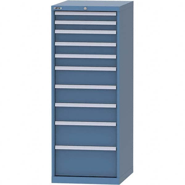 LISTA - 10 Drawer, 99 Compartment Bright Blue Steel Modular Storage Cabinet - Americas Industrial Supply