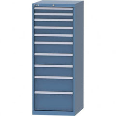 LISTA - 10 Drawer, 99 Compartment Bright Blue Steel Modular Storage Cabinet - Americas Industrial Supply