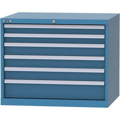 LISTA - 6 Drawer, 84 Compartment Bright Blue Steel Modular Storage Cabinet - Americas Industrial Supply