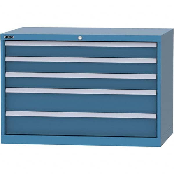 LISTA - 5 Drawer, 84 Compartment Bright Blue Steel Modular Storage Cabinet - Americas Industrial Supply