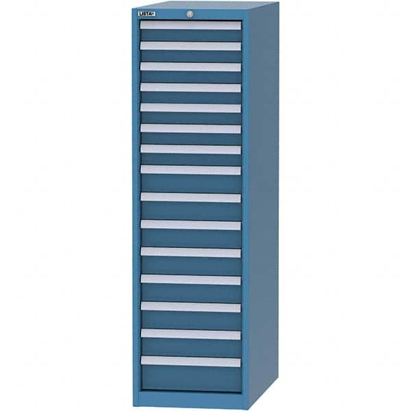 LISTA - 15 Drawer, 45 Compartment Bright Blue Steel Modular Storage Cabinet - Americas Industrial Supply