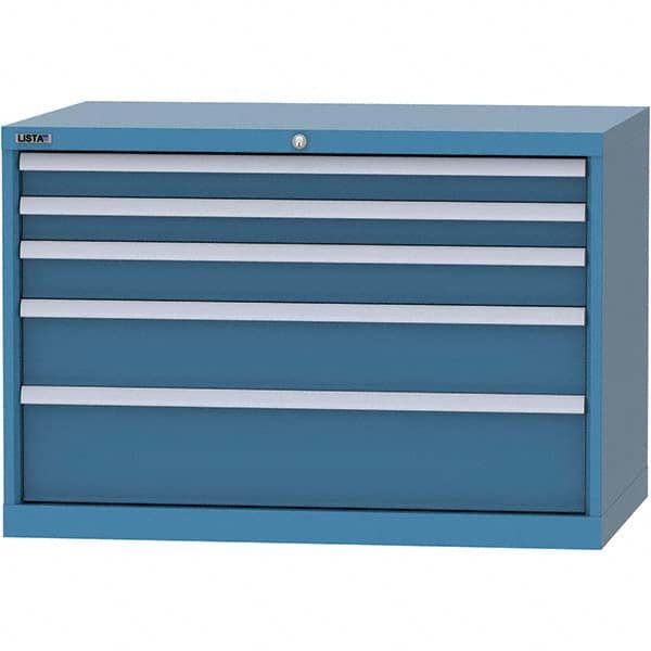 LISTA - 5 Drawer, 84 Compartment Bright Blue Steel Modular Storage Cabinet - Americas Industrial Supply
