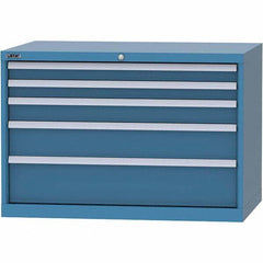 LISTA - 5 Drawer, 84 Compartment Bright Blue Steel Modular Storage Cabinet - Americas Industrial Supply
