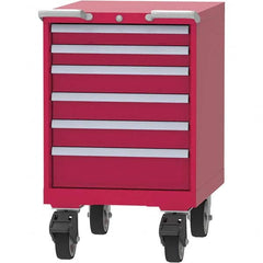 LISTA - 6 Drawer, 99 Compartment Red Steel Modular Storage Cabinet - Americas Industrial Supply