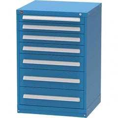 Vidmar - 7 Drawer, 60 Compartment Bright Blue Steel Modular Storage Cabinet - Americas Industrial Supply